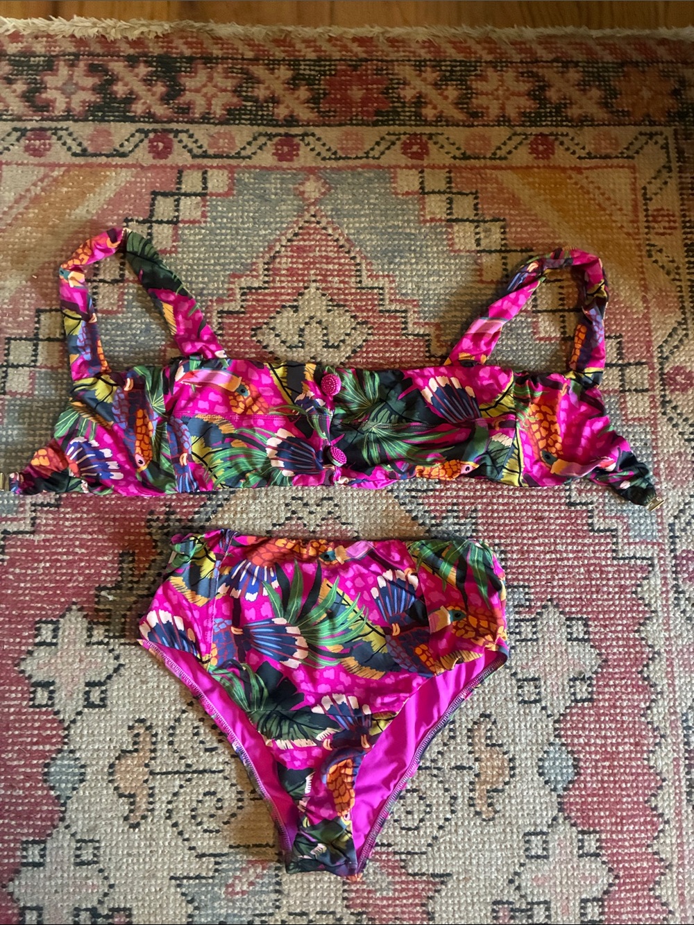FARM Rio Tropical Floral Bikini in Hot Pink, Green, Yellow and Blue